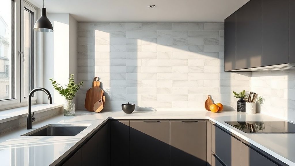 Moderne Küchenrückwand Fliesen: Klarheit & Funktion